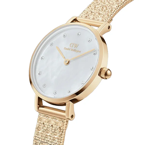 Đồng Hồ Unisex Daniel Wellington Petite Lumine Pressed Piano White MoP Gold Màu Vàng Gold