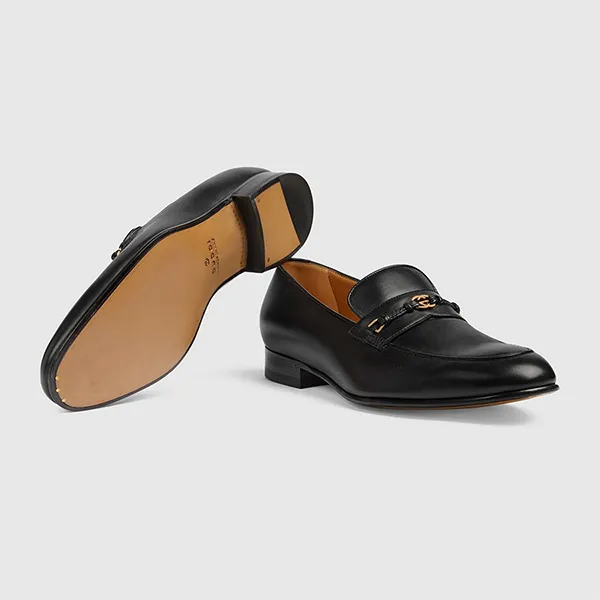 Giày Lười Nam Gucci Loafer With Interlocking G Black 738468-AABUV-1000 Màu Đen Size 39.5