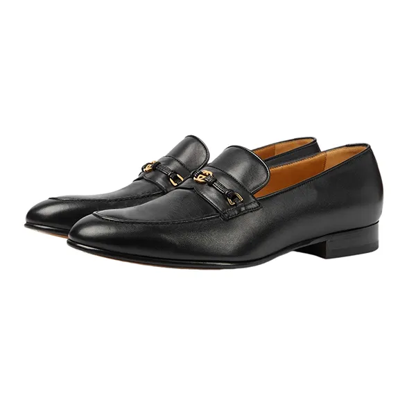 Giày Lười Nam Gucci Loafer With Interlocking G Black 738468-AABUV-1000 Màu Đen Size 39.5