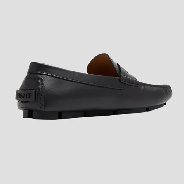 Giày Lười Nam Versace Mocca La Medusa Black Calf Leather 1013960 1A00693 1B00E Màu Đen Size 41