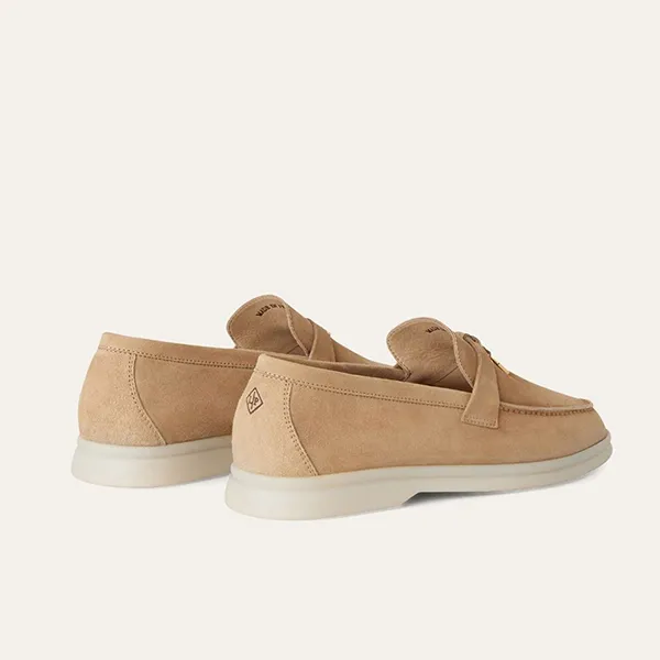 Giày Lười Nữ Loro Piana Summer Charms Walk Loafer Sandstone FAE5444-D044 Màu Nâu Vàng Size 36