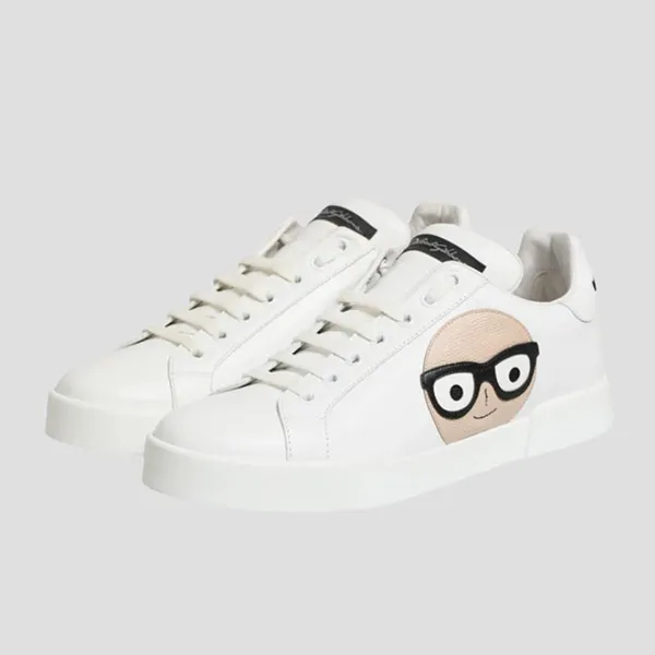 Giày Sneaker Nam Dolce & Gabbana D&G Designer's Patch Portofino White CK0150 AI744 80001 Màu Trắng Size 40