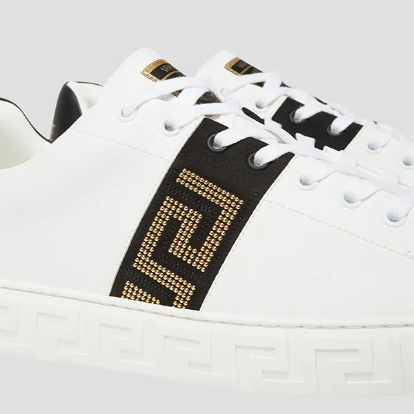 Giày Sneaker Nam Versace In White Greca Studded 1014460 1A12371 1B00V Màu Trắng Size 41