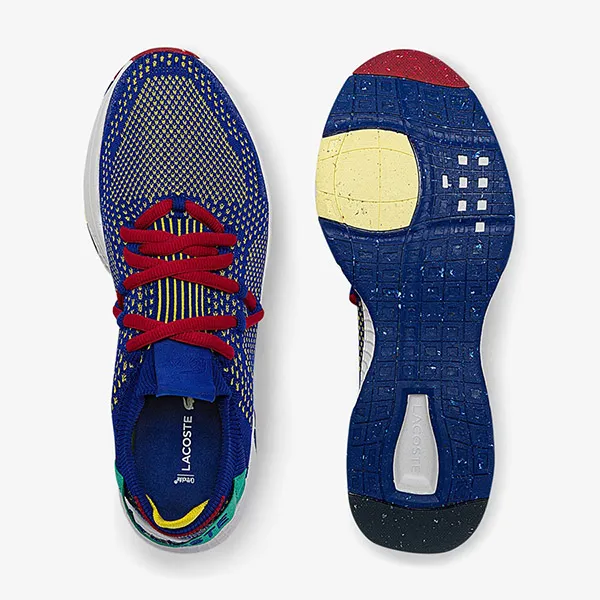 Giày Thể Thao Nam Lacoste Court-Drive Knit Sneakers 43SMA0028 362 Màu Xanh - Đỏ Size 40