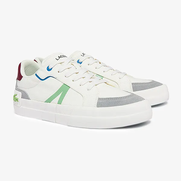 Giày Thể Thao Nam Lacoste Men's L004 Canvas Sneakers 43CMA0055 2L6 Màu Trắng Size 42