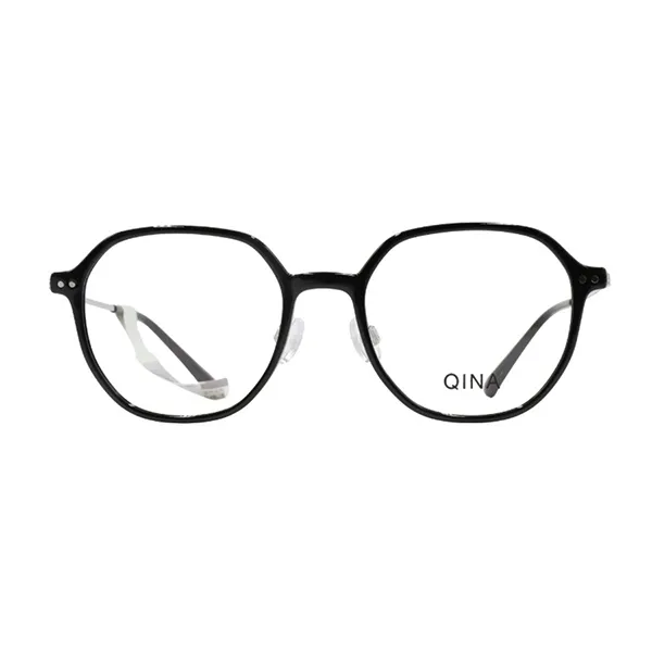 Gọng Kính Unisex Qina QJ5157 B10 Màu Bạc - Đen
