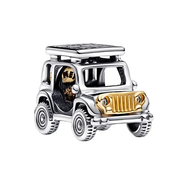 Hạt Vòng Charm Pandora Two-Tone Adventure Car Charm 763330C01 Màu Bạc