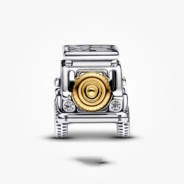 Hạt Vòng Charm Pandora Two-Tone Adventure Car Charm 763330C01 Màu Bạc