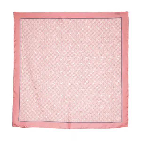 Khăn Lụa Nữ Gucci GG Print Silk Scarf Màu Hồng