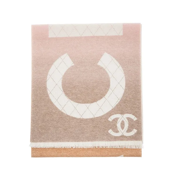 Khăn Nữ Chanel New Two Tone Gradient Logo Cashmere Scarf Phối Màu