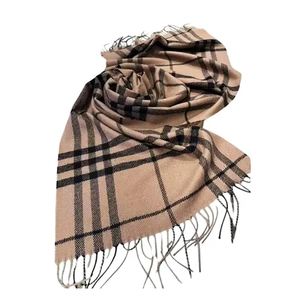 Khăn Quàng Cổ Burberry Wool Classic Plaid Scarf Màu Be/Đen