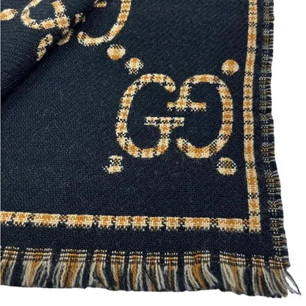 Khăn Quàng Cổ Gucci Check GG Wool Shawl Brown Màu Nâu Kẻ