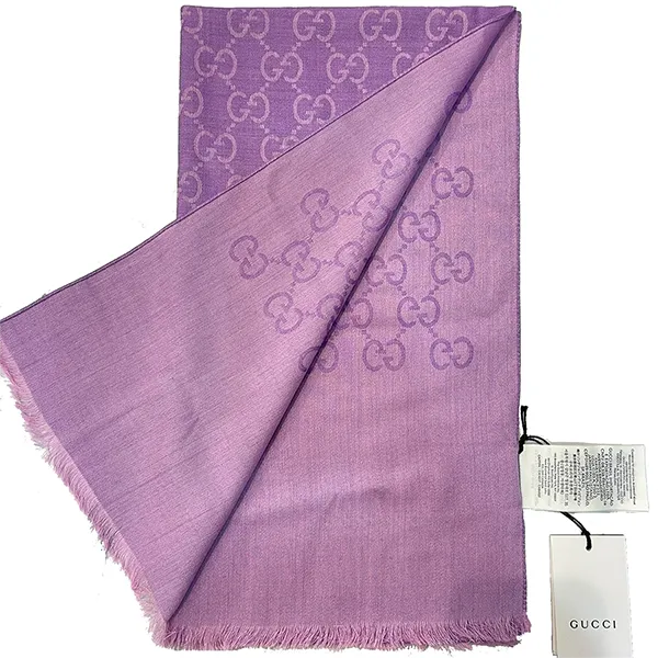 Khăn Quàng Cổ Nữ Gucci Wool Silk Scarf 165904 3G646 5372 Màu Tím