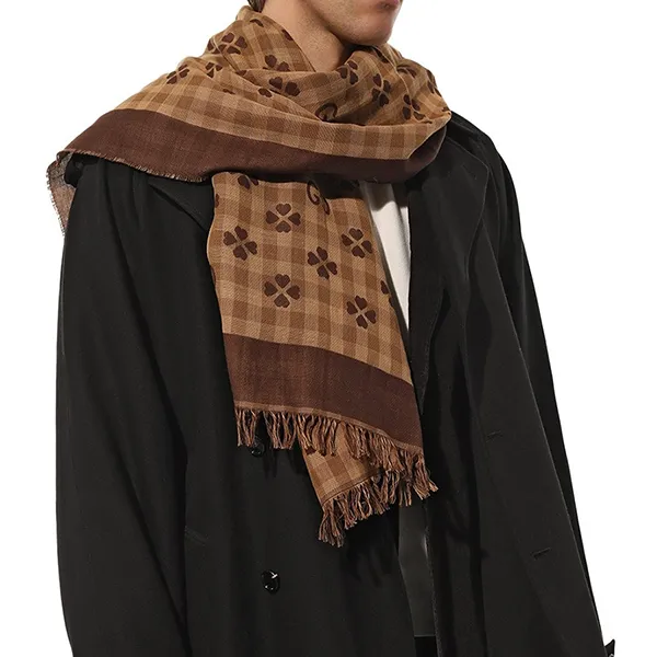 Khăn Quàng Cổ Gucci Scarf With Logo 662446 4G114 Màu Nâu