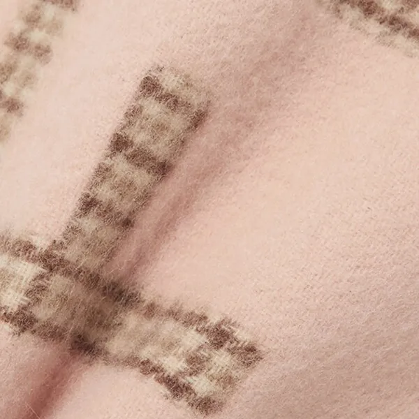 Khăn Quàng Cổ Nữ Fendi Fringed Logo Jacquard Wool And Cashmere Scarf Neutrals Màu Hồng