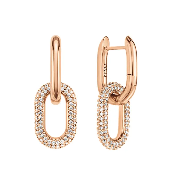 Khuyên Tai Nữ Daniel Wellington Crystal Link Earrings DW00400612 Màu Bạc 27.5mm