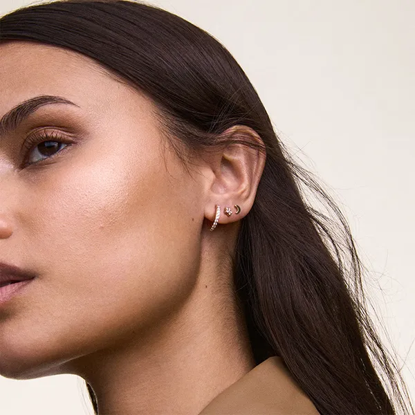 Khuyên Tai Nữ Daniel Wellington DW00400854 Micro Crystal 4.5mm Màu Vàng Hồng (Đơn)