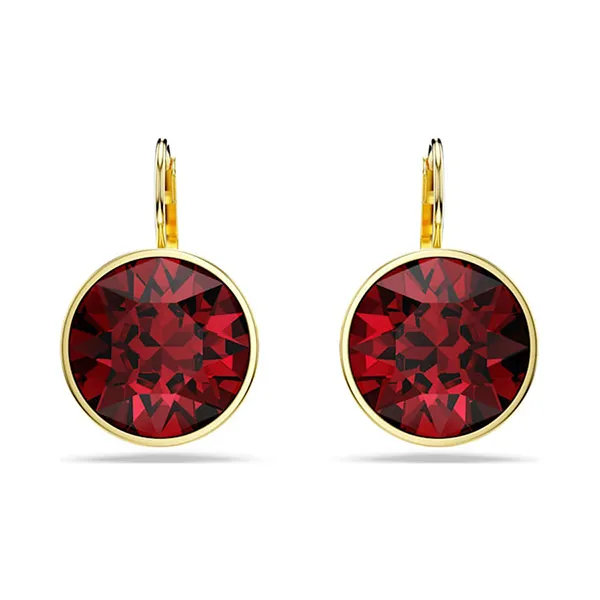 Khuyên Tai Nữ Swarovski Bella Drop Earrings Round Cut Red Rhodium Plated 5724288 Màu Vàng Đỏ
