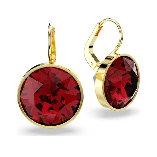 Khuyên Tai Nữ Swarovski Bella Drop Earrings Round Cut Red Rhodium Plated 5724288 Màu Vàng Đỏ