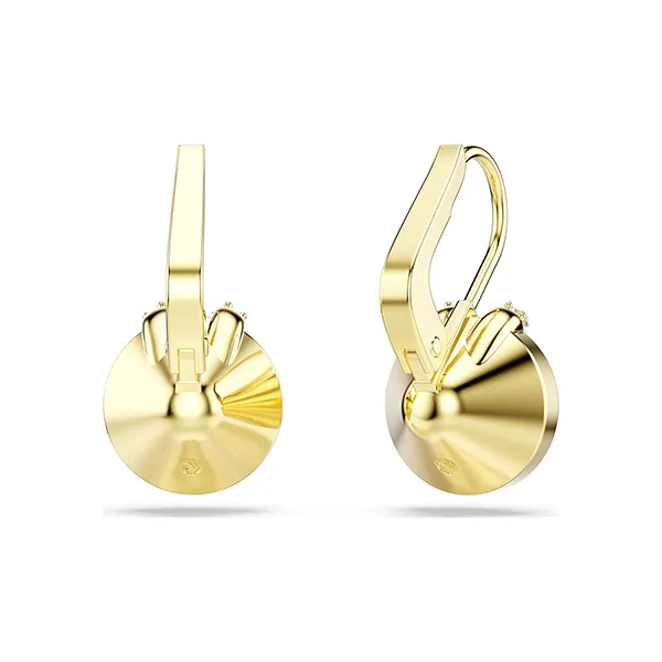 Khuyên Tai Nữ Swarovski Bella V Drop Earrings Round Cut Green Gold-Tone Plated 5735389 Màu Xanh Vàng