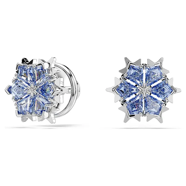 Khuyên Tai Nữ Swarovski Magic stud Earrings Snowflake, Blue, Rhodium Plated 5734242 Màu Xanh Bạc