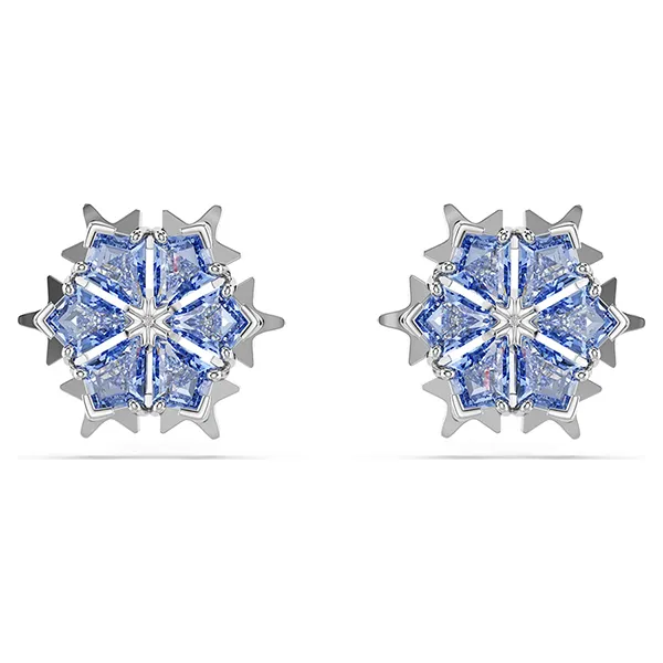 Khuyên Tai Nữ Swarovski Magic stud Earrings Snowflake, Blue, Rhodium Plated 5734242 Màu Xanh Bạc