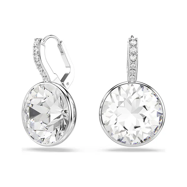 Khuyên Tai Nữ Swarovski Millenia Drop Earrings Round Cut, White, Rhodium Plated 5731149 Màu Bạc