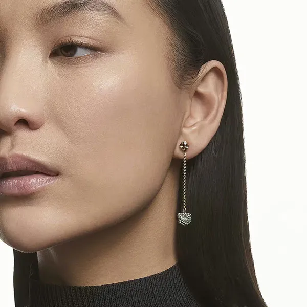 Khuyên Tai Nữ Swarovski Teddy Earrings Multicolored, Gold Alloy Layer - 5642981 Màu Xanh Vàng