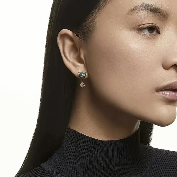 Khuyên Tai Nữ Swarovski Teddy Earrings Multicolored, Gold Alloy Layer - 5642981 Màu Xanh Vàng