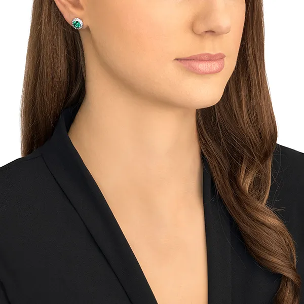 Khuyên Tai Nữ Swarovski Una Angelic Stud Earrings 5646714 Màu Bạc/Xanh Lá