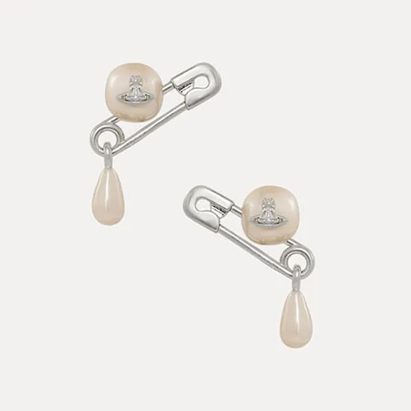 Khuyên Tai Nữ Vivienne Westwood Claude Small Stud Earrings Platinum 62010363-02P103 Màu Bạc Trắng
