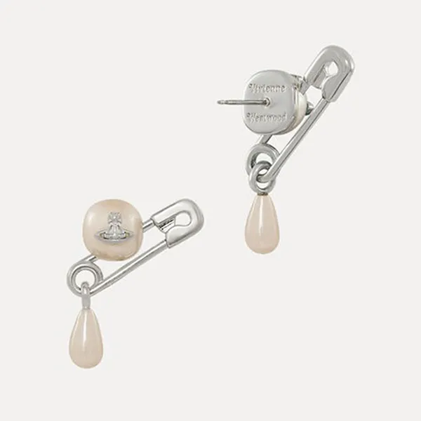 Khuyên Tai Nữ Vivienne Westwood Claude Small Stud Earrings Platinum 62010363-02P103 Màu Bạc Trắng