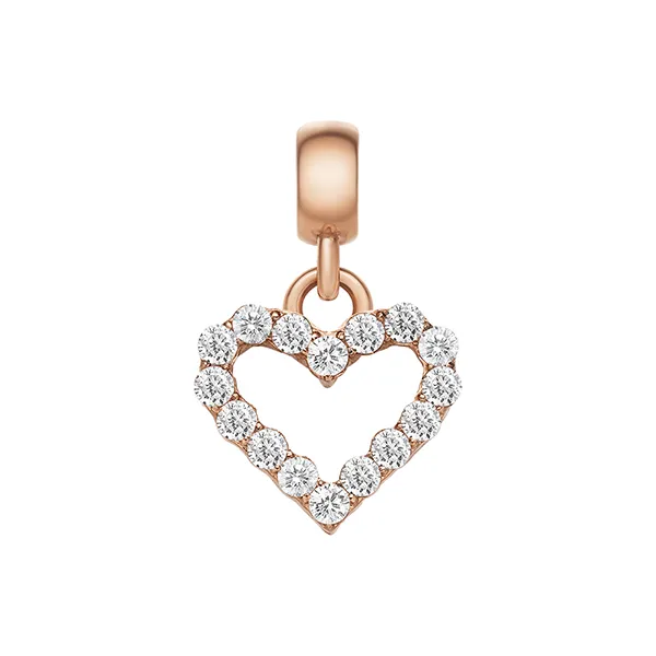 Mặt Dây Chuyền Daniel Wellington Heart Contour White Crystal Charm Rose Gold DW00400427 Màu Vàng Hồng