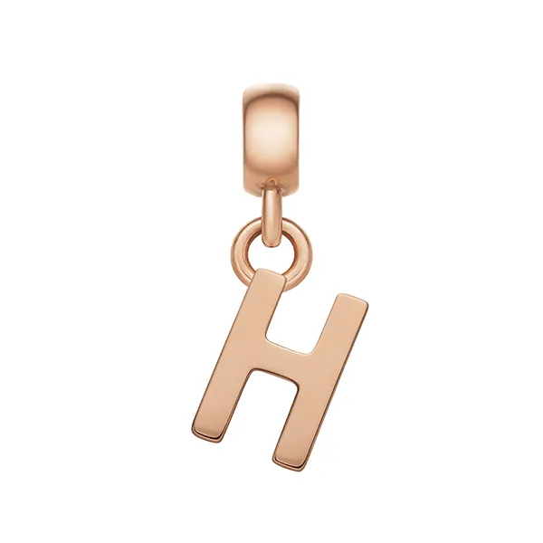 Mặt Dây Chuyền Daniel Wellington Letter Chữ Cái H DW00400465 Màu Vàng Hồng (13mm x 4.55mm)