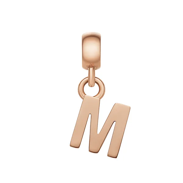 Mặt Dây Chuyền Daniel Wellington Letter Chữ Cái M Màu Vàng Hồng (13mm x 4.55mm)