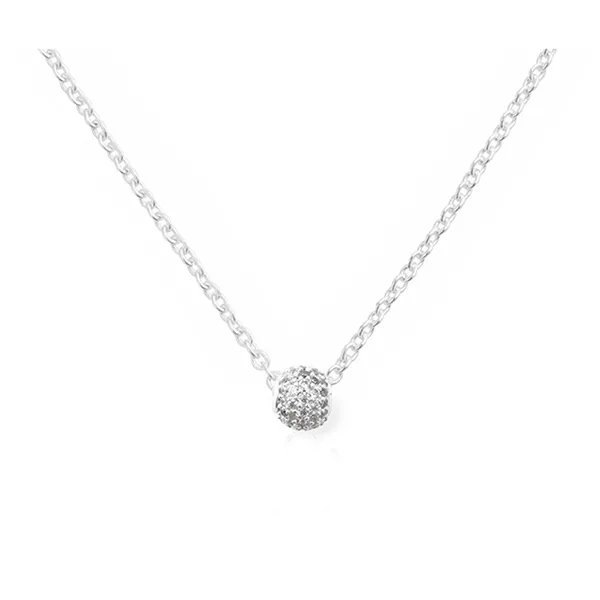 Mặt Dây Chuyền Nữ Daniel Wellington S925 DW00401050 Pavé Orb White Crystal Màu Bạc