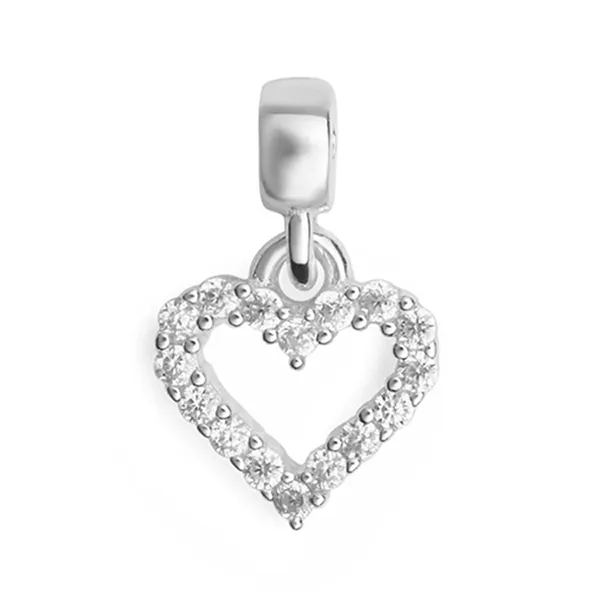 Mặt Dây Chuyền Nữ Daniel Wellington S925 DW00401051 Heart Contour White Crystal Màu Bạc