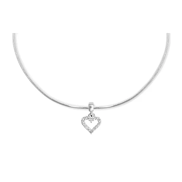 Mặt Dây Chuyền Nữ Daniel Wellington S925 DW00401051 Heart Contour White Crystal Màu Bạc