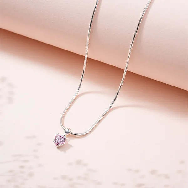 Mặt Dây Chuyền Nữ Daniel Wellington S925 DW00401054 Heart Pink Crystal Màu Vàng Bạc Hồng