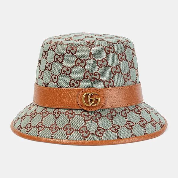 Mũ Gucci GG Canvas Bucket Hat 748476 4HG62 4964 Màu Xanh/Nâu Size S