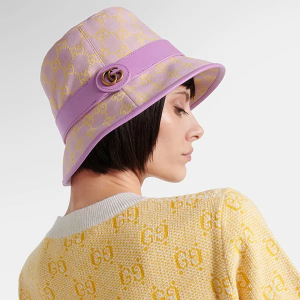 Mũ Gucci GG Canvas Bucket Hat Màu Tím Vàng Size S