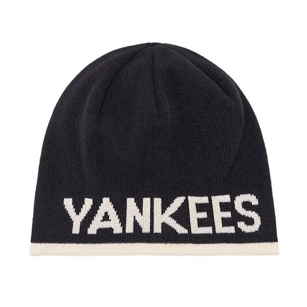 Mũ Len MLB Lettering Mid Beanie New York Yankees 3ABNM0836-50BKS Màu Đen