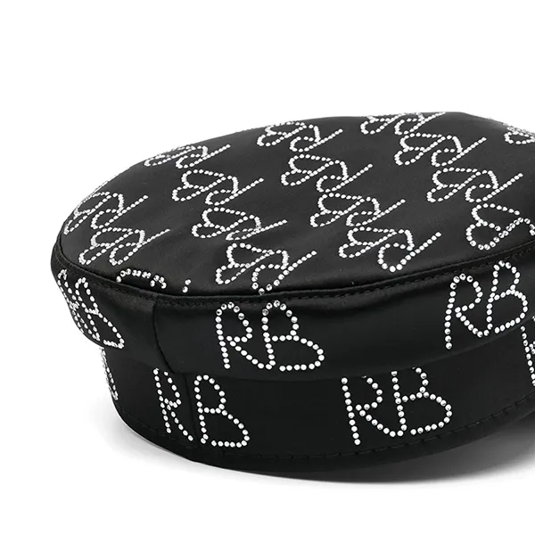 Mũ Nồi Nữ Ruslan Baginskiy Crystal Embellished Baker Boy Hat Màu Đen