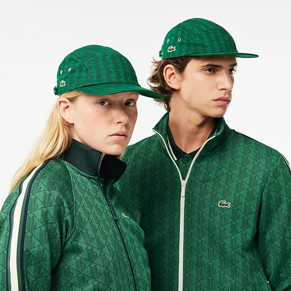 Mũ Unisex Lacoste Monogram Print Twill Jockey Cap Green RK1722-QIJ Màu Xanh Lá Size M