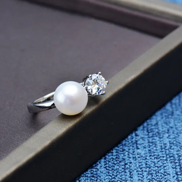 Nhẫn Nữ Jessica Pearl Crystal Pearl JR1 Màu Bạc