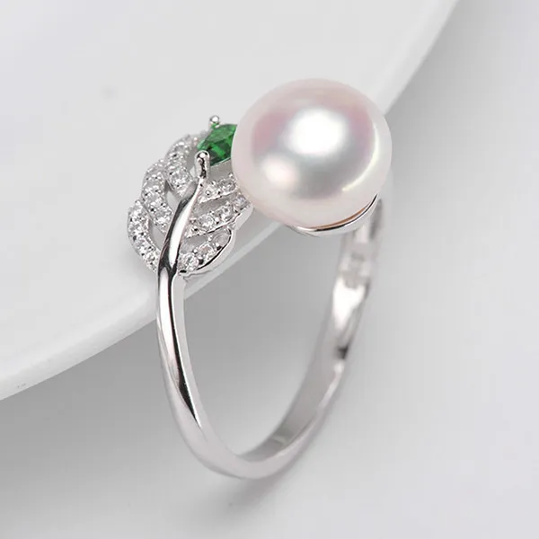 Nhẫn Nữ Jessica Pearl Delicate Feather JR15 Màu Bạc