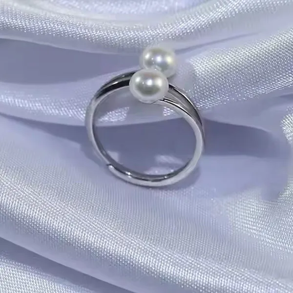 Nhẫn Nữ Jessica Pearl Endless Loop JR12 Màu Bạc