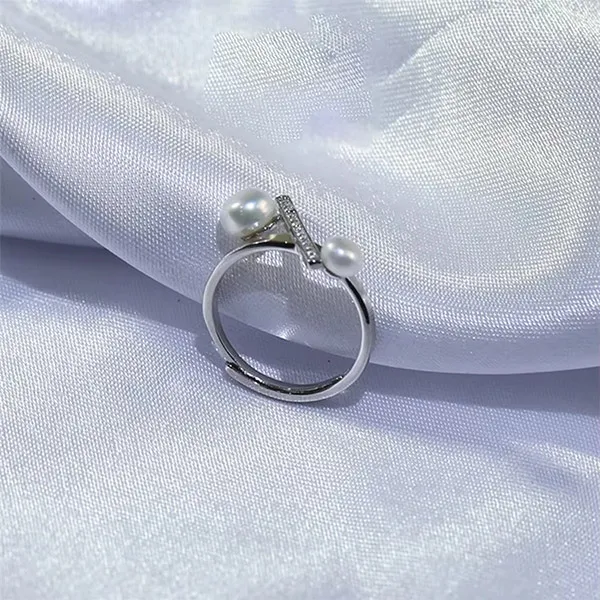 Nhẫn Nữ Jessica Pearl Interline Pearl JR8 Màu Bạc