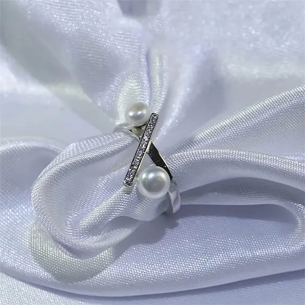 Nhẫn Nữ Jessica Pearl Interline Pearl JR8 Màu Bạc