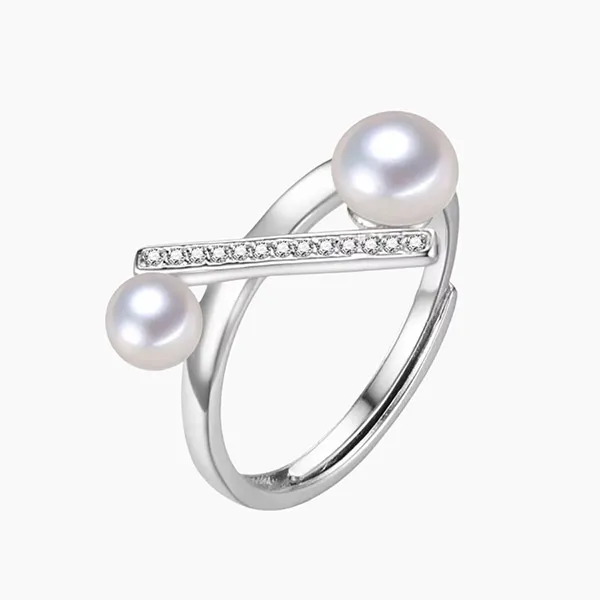 Nhẫn Nữ Jessica Pearl Interline Pearl JR8 Màu Bạc